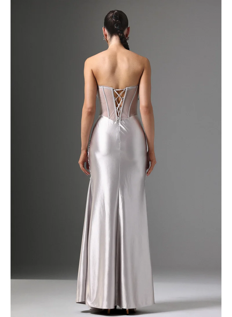 Bella Barnett  Denny Strapless Sequin High Slit Maxi Dress for Women | Best Price UAE